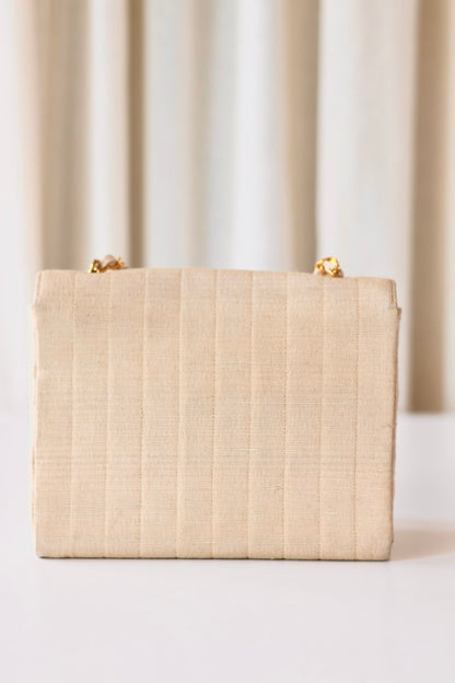 Chanel fabric single flap bag