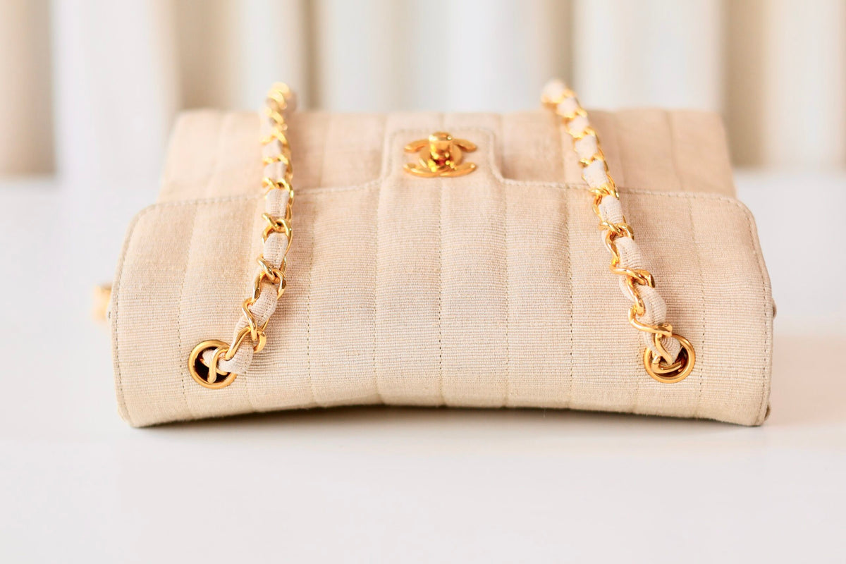 Chanel fabric single flap bag