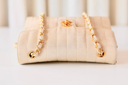 Chanel fabric single flap bag