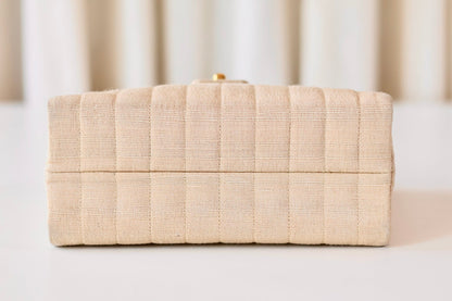 Chanel fabric single flap bag