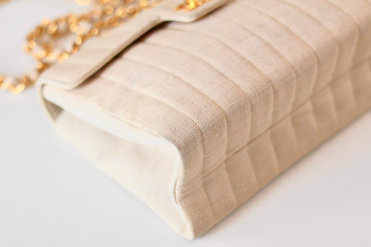 Chanel fabric single flap bag