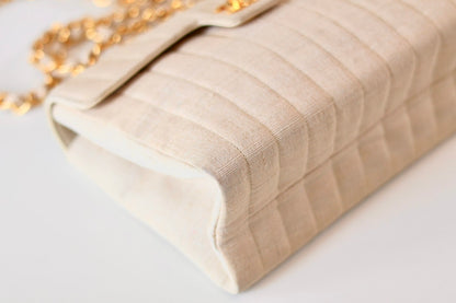 Chanel fabric single flap bag