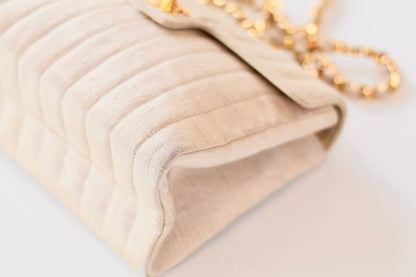 Chanel fabric single flap bag