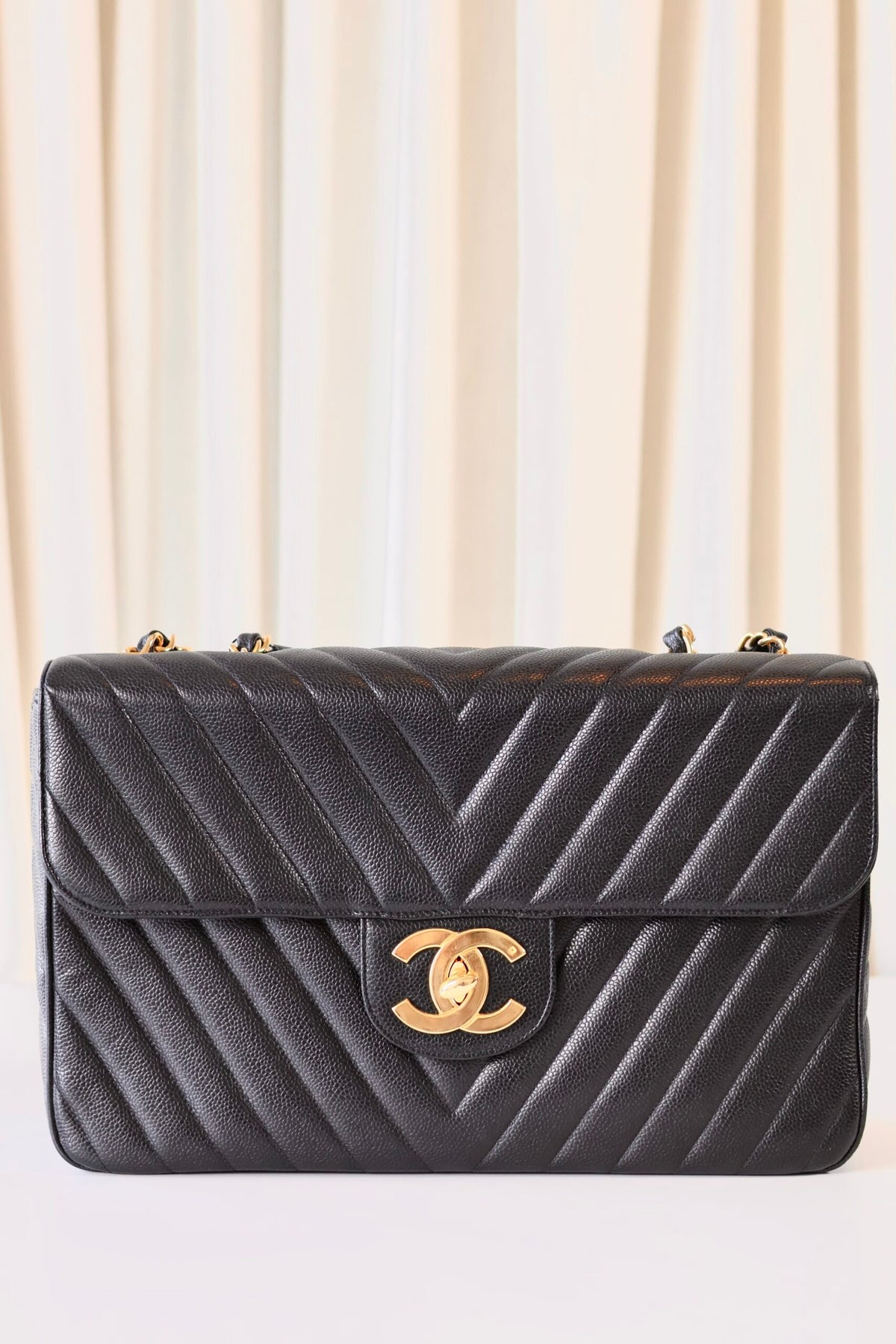 Chanel chevron Jumbo Maxi