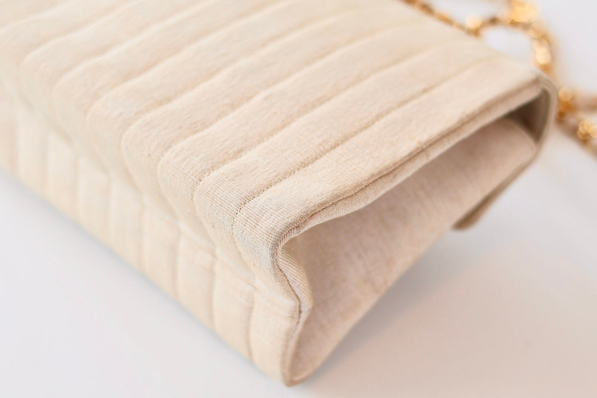 Chanel fabric single flap bag