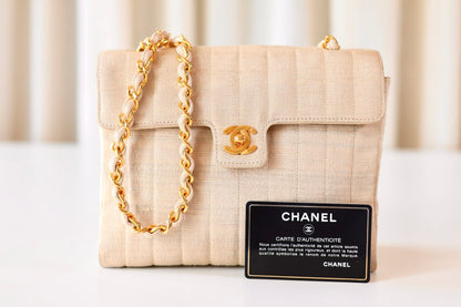 Chanel fabric single flap bag