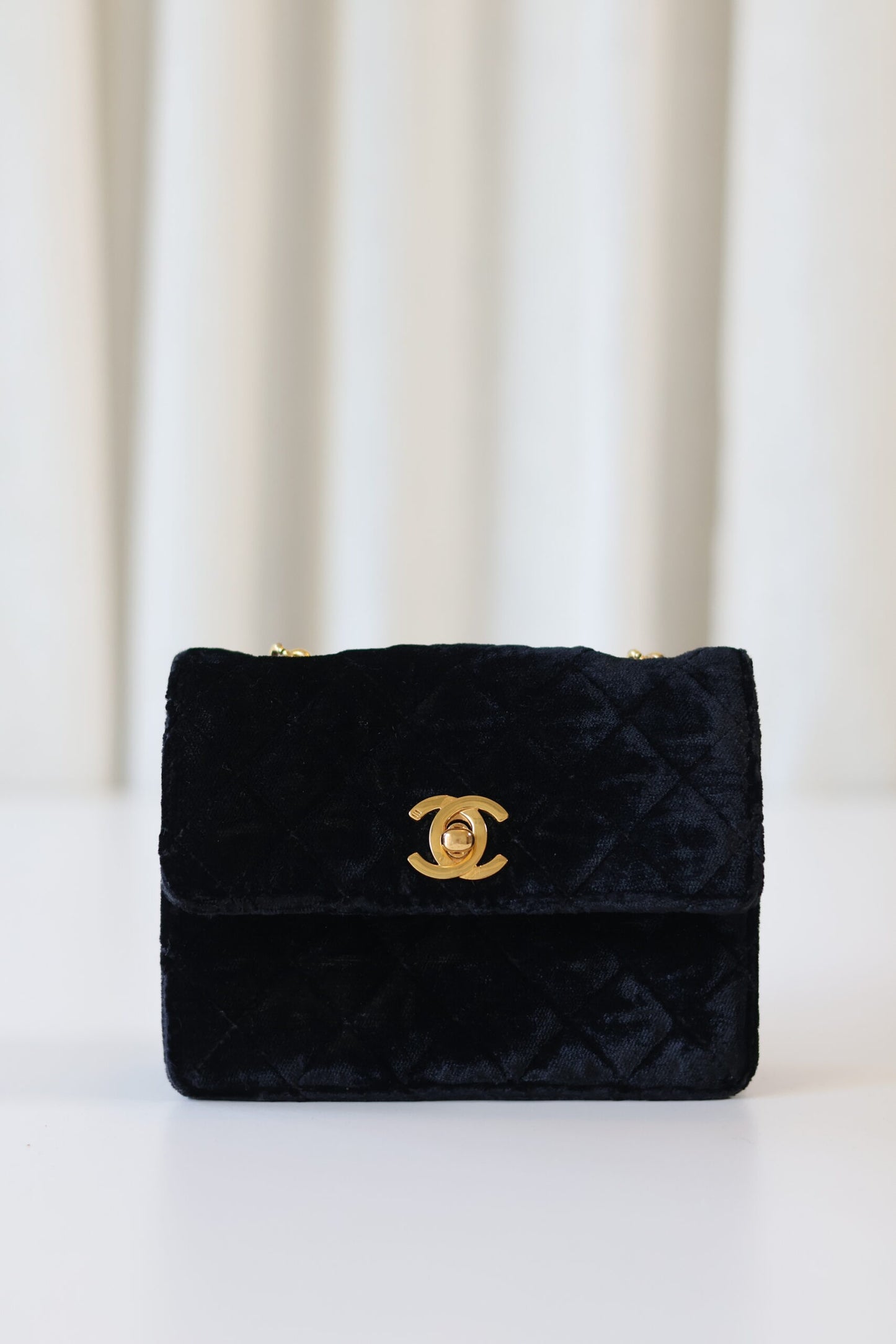 Chanel vintage velvet micro bag