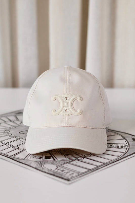 Celine Triomphe Cap White