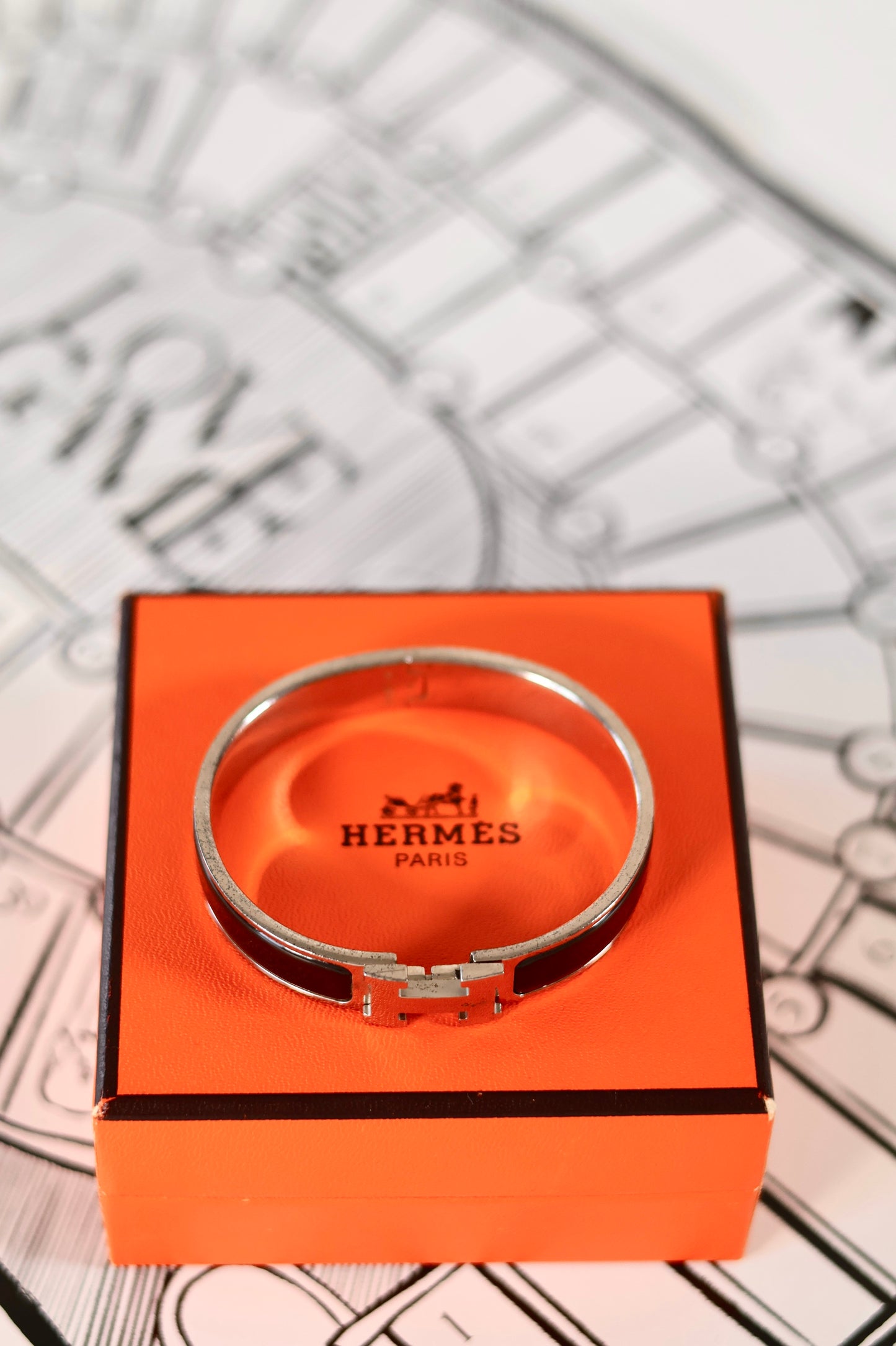 Hermes Clic Clac Bracelet Black