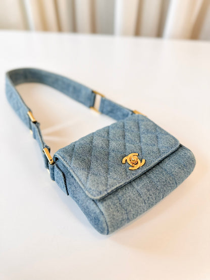 Rare Chanel denim shoulder bag