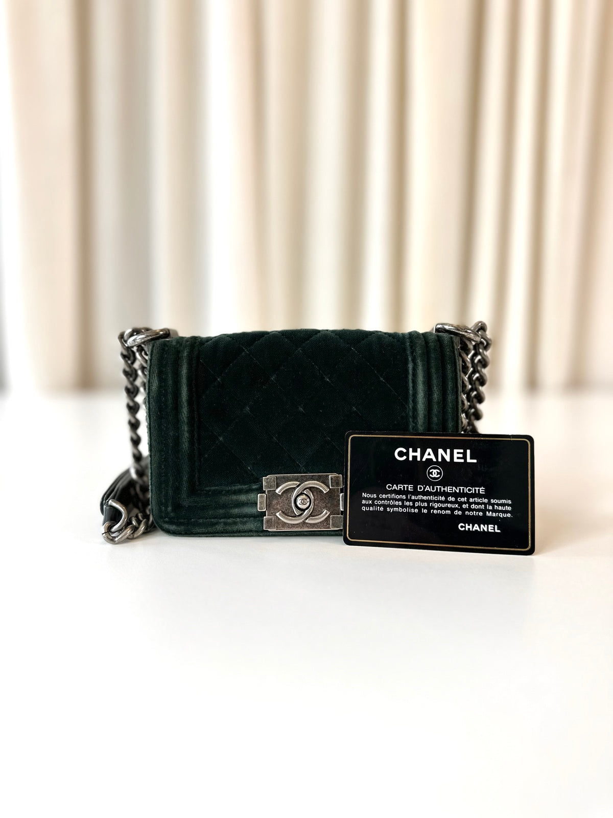 Chanel mini Boy Bag velvet