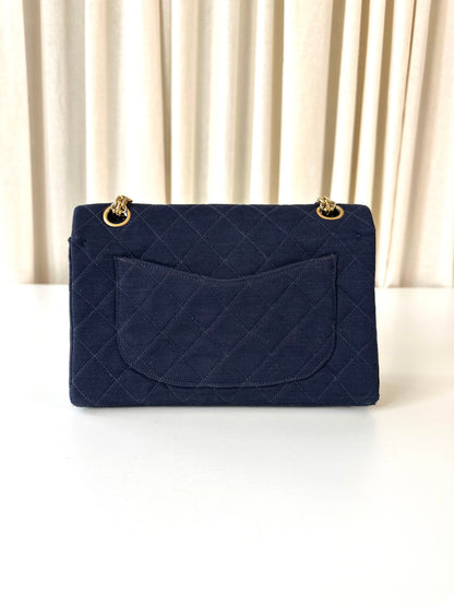 Chanel fabric classic double flap bag small