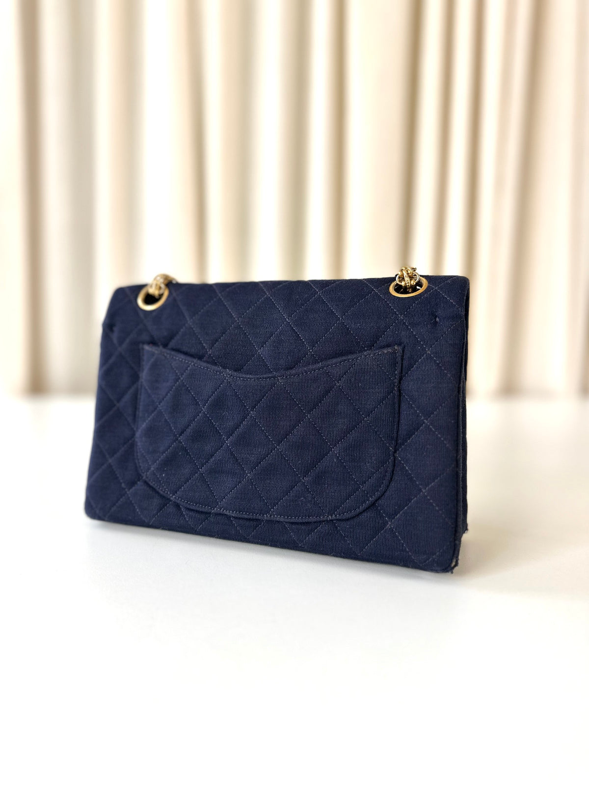 Chanel fabric classic double flap bag small