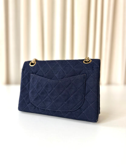 Chanel fabric classic double flap bag small