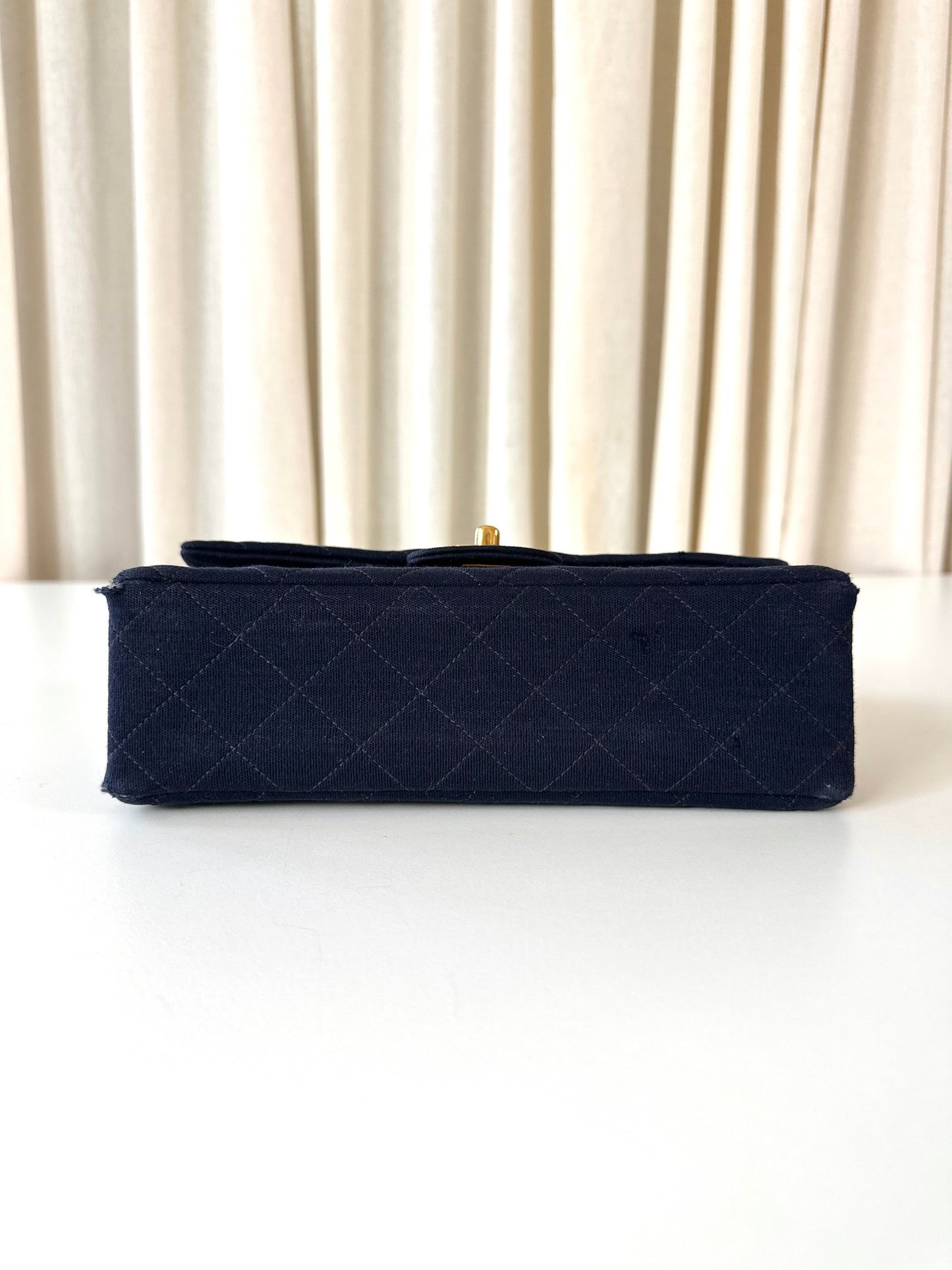 Chanel fabric classic double flap bag small