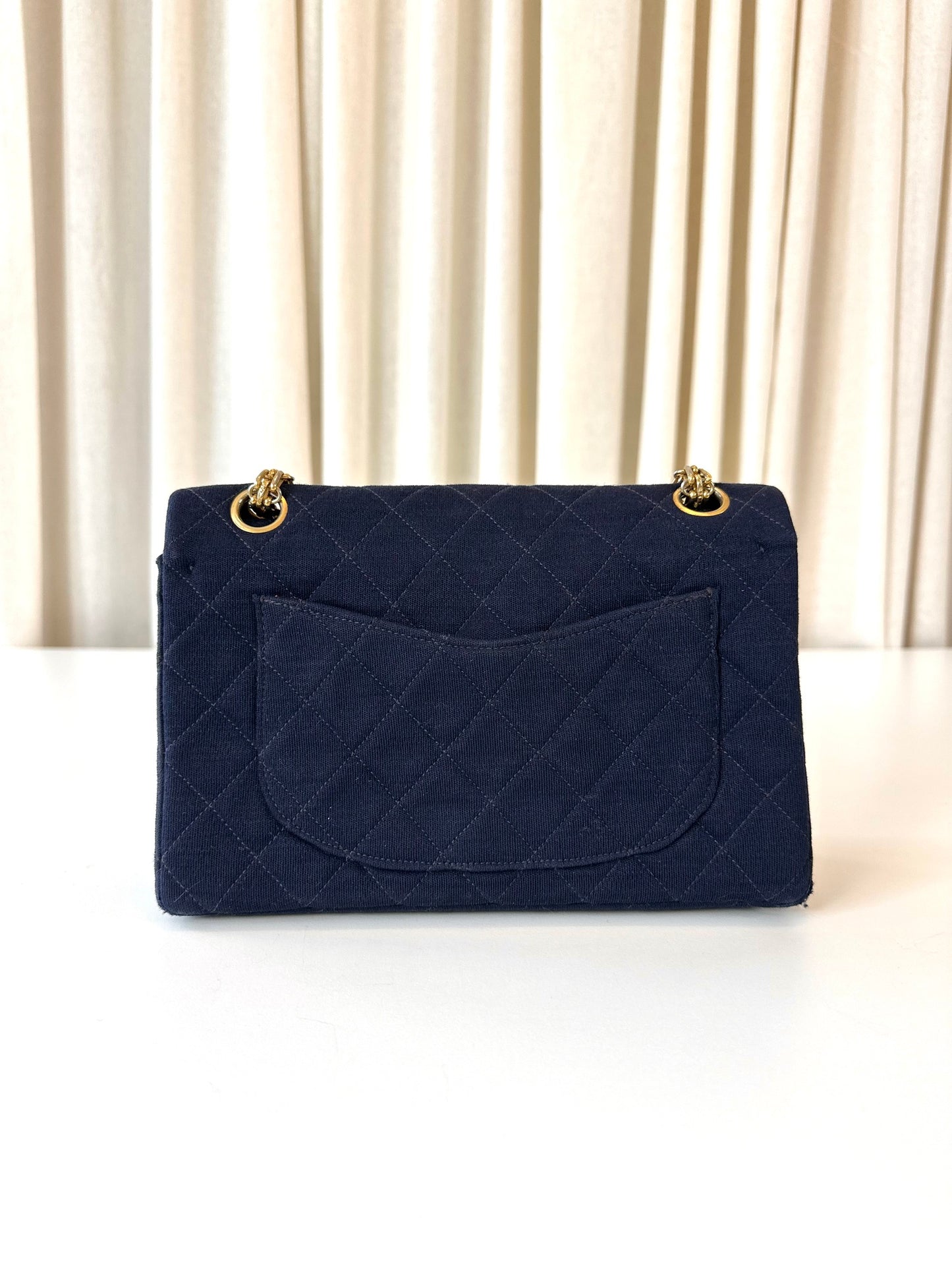 Chanel fabric classic double flap bag small