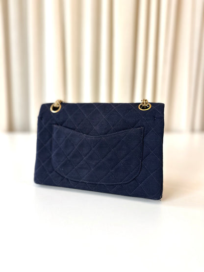 Chanel fabric classic double flap bag small
