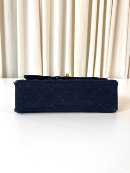 Chanel fabric classic double flap bag small