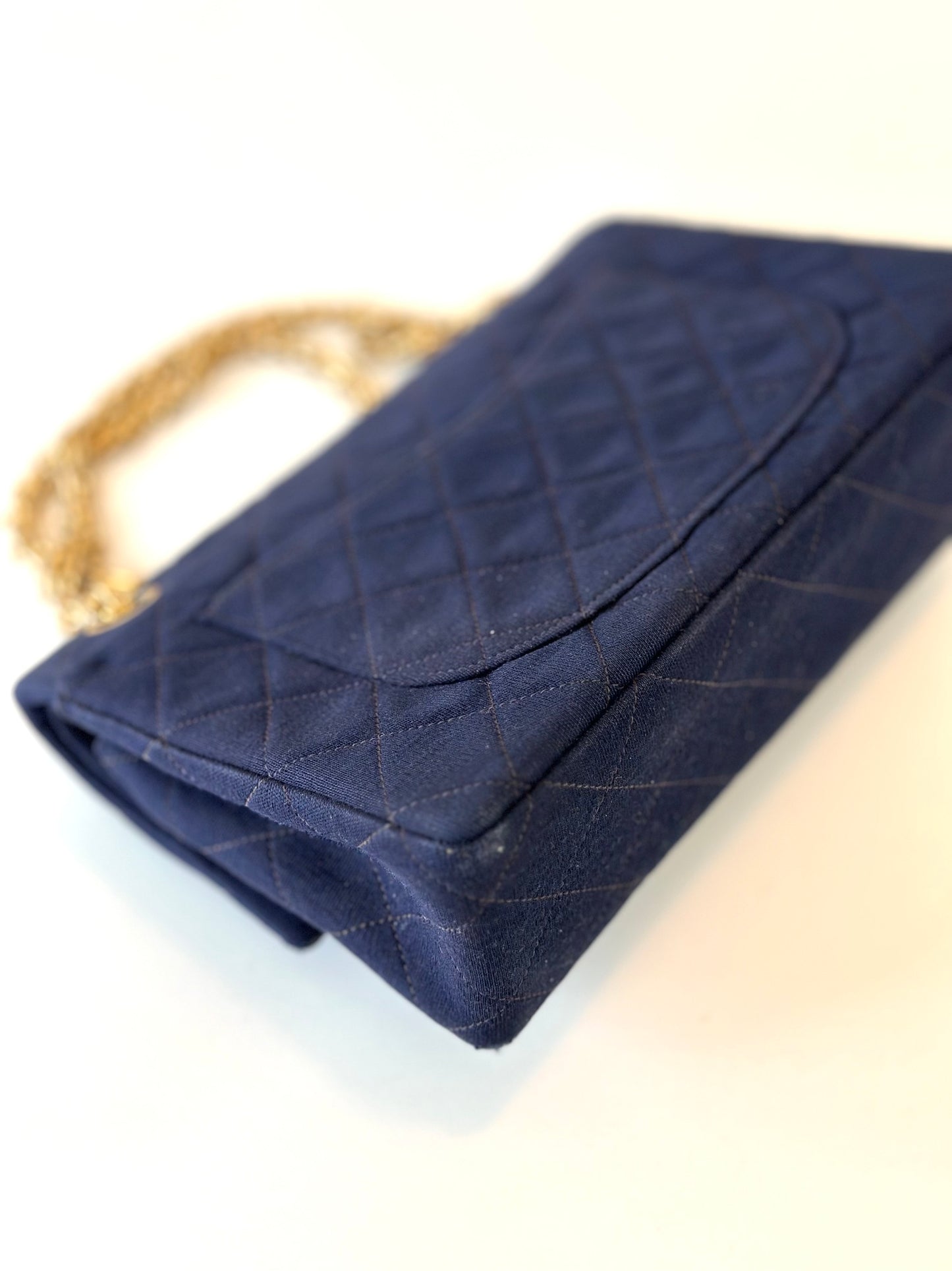 Chanel fabric classic double flap bag small