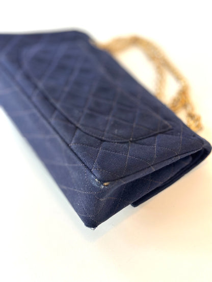 Chanel fabric classic double flap bag small