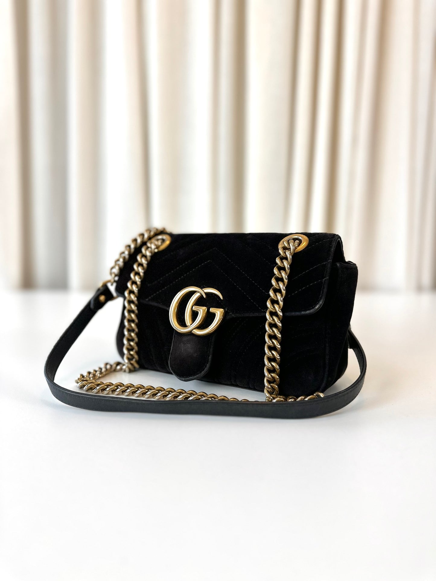 Gucci marmont small velvet black