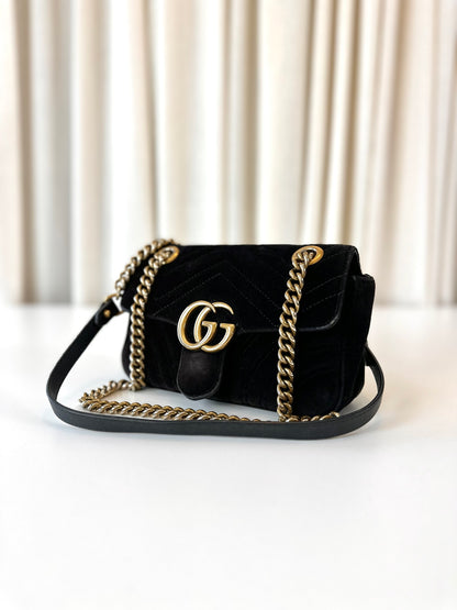 Gucci marmont small velvet black