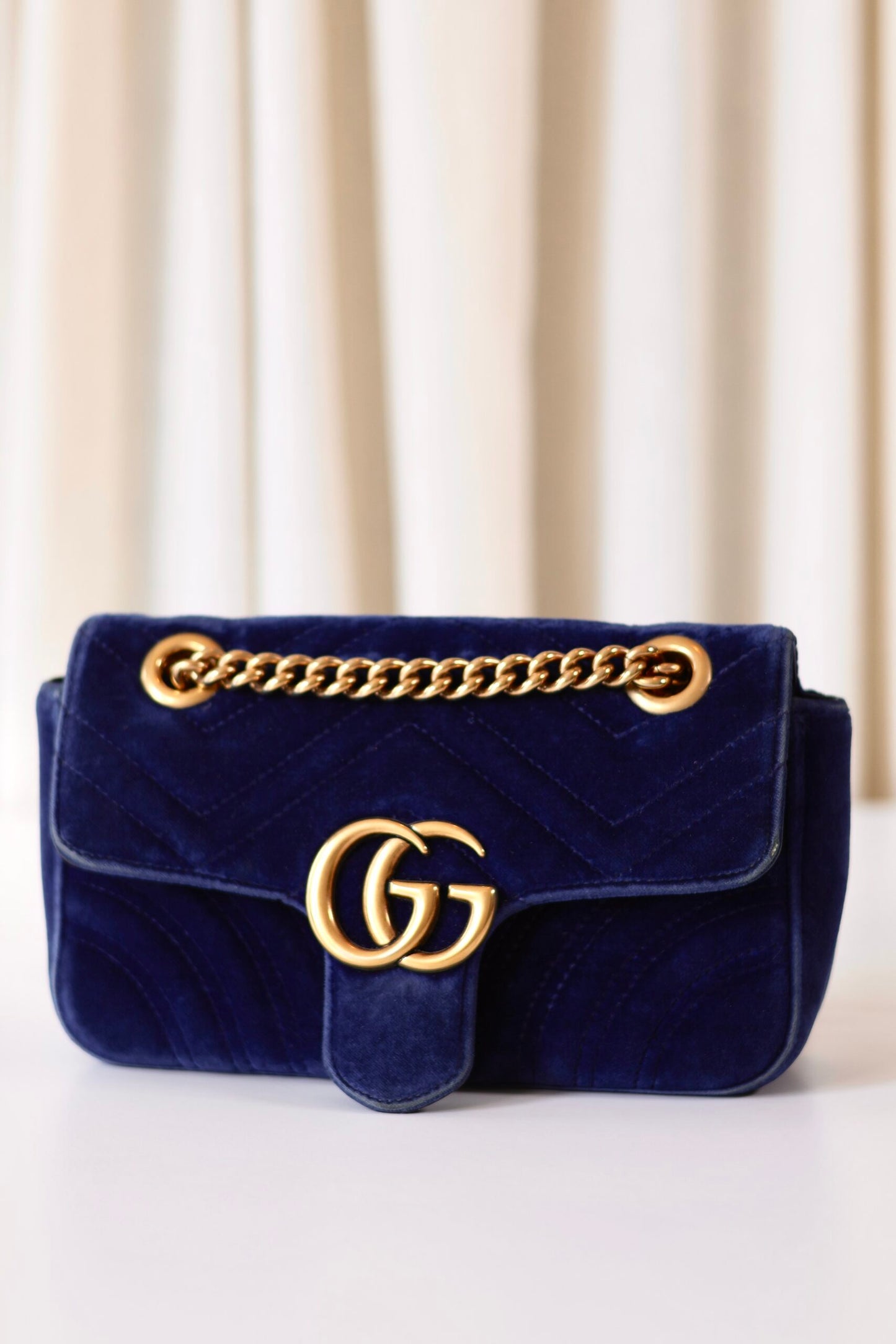 Gucci marmont navy velvet
