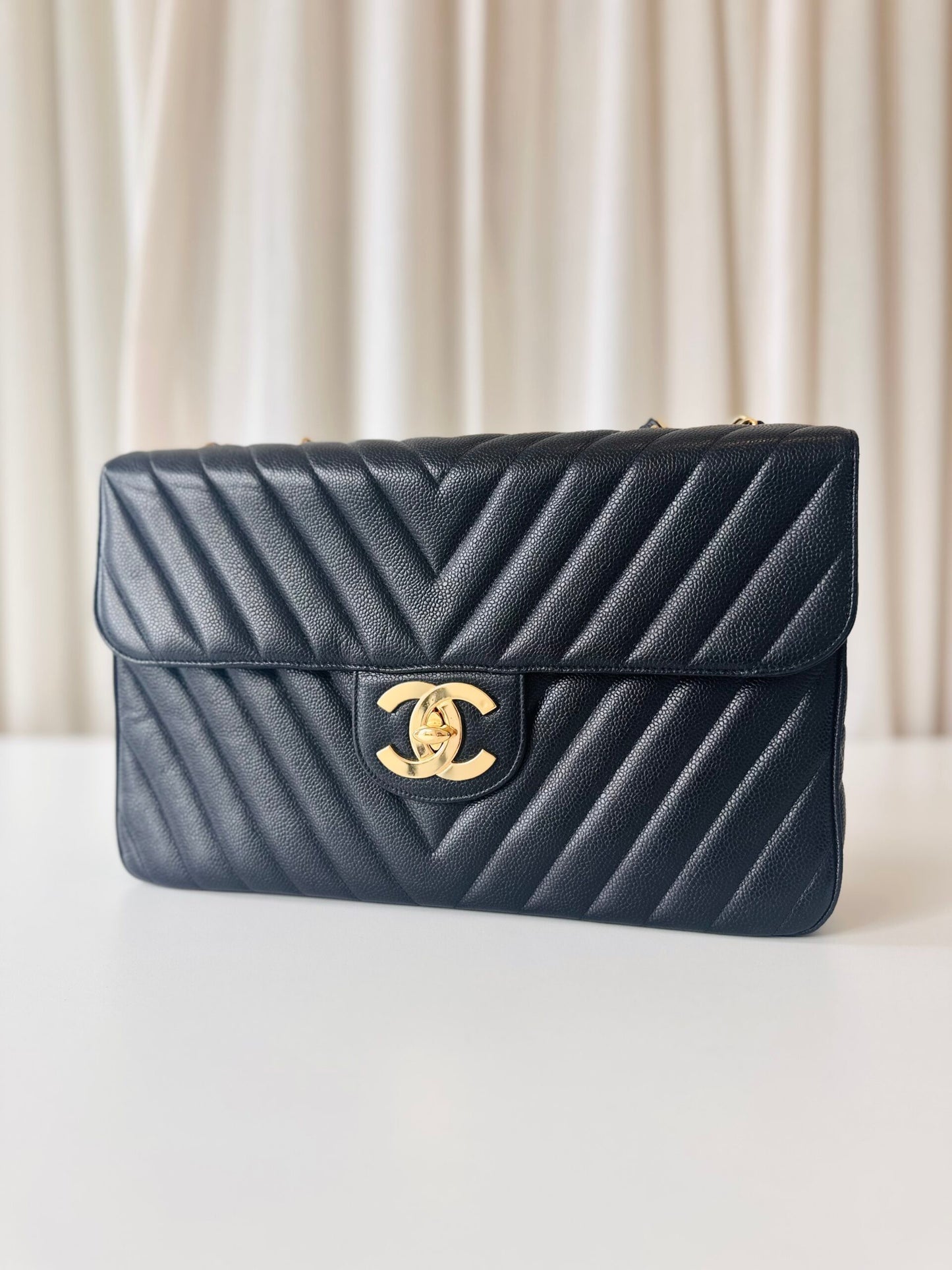 Chanel chevron Jumbo Maxi