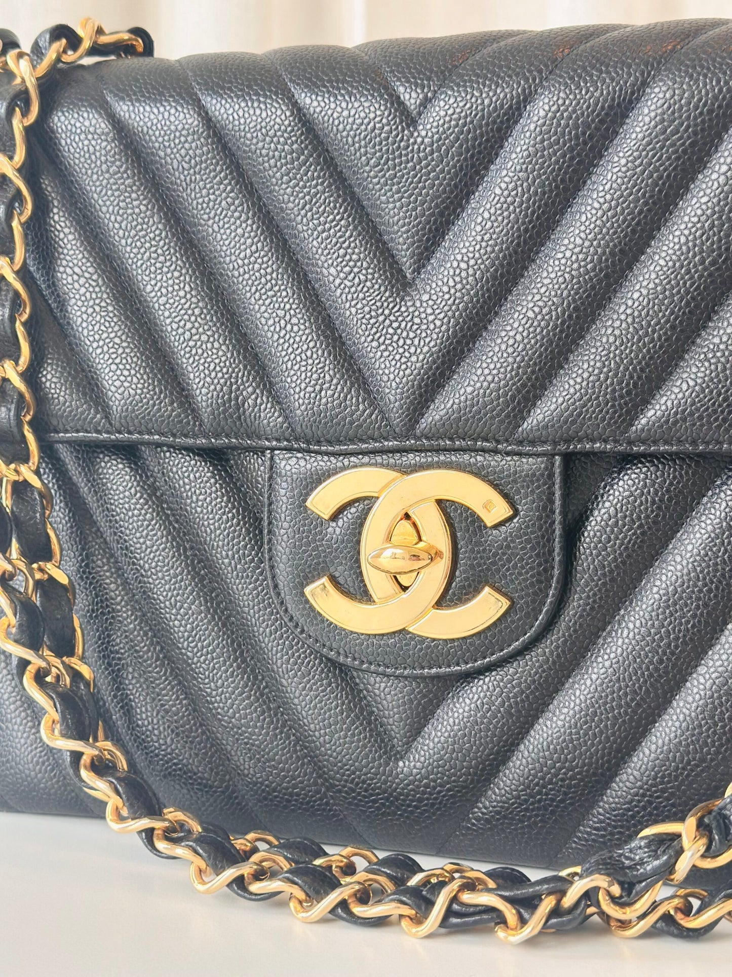 Chanel chevron Jumbo Maxi