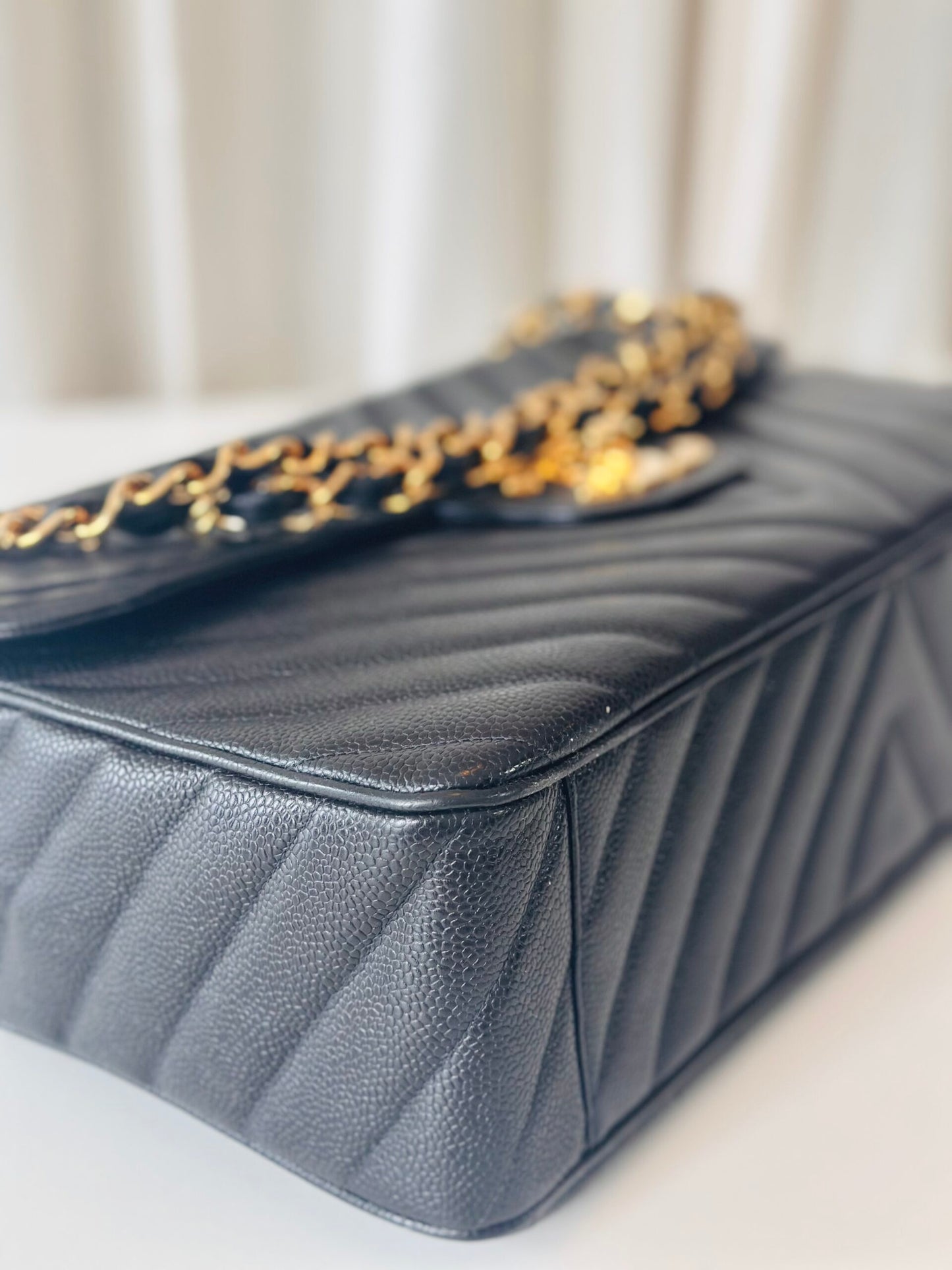 Chanel chevron Jumbo Maxi