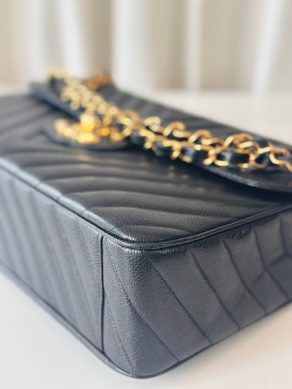 Chanel chevron Jumbo Maxi