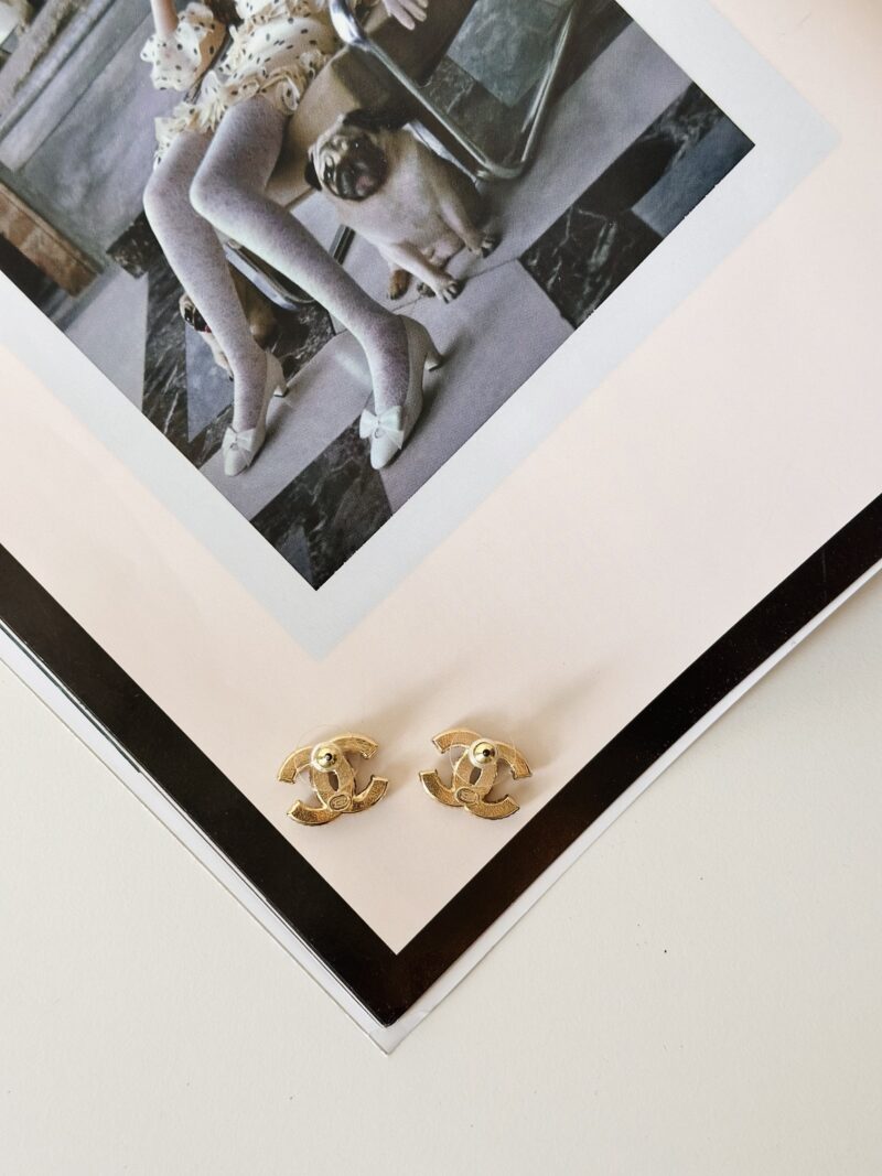 Chanel brown cc earrings - Image 2