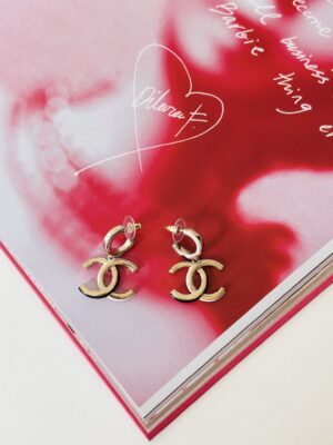 Chanel black & white earrings