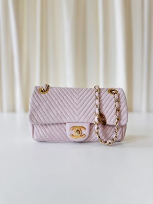 Chanel pink single flap bag