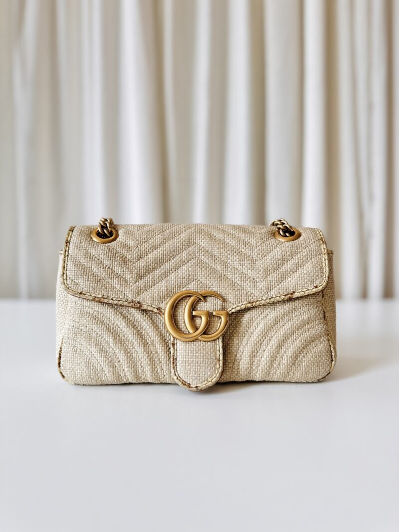 Gucci marmont raffia snakeskin