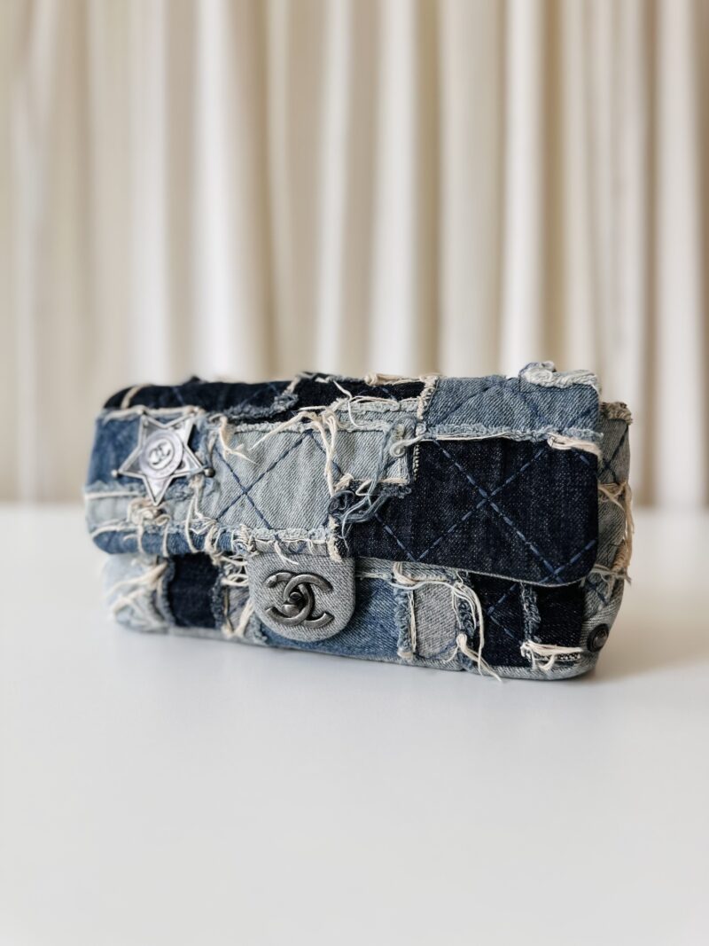 Rare Chanel denim single flap bag - Image 2