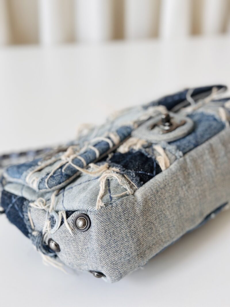 Rare Chanel denim single flap bag - Image 6