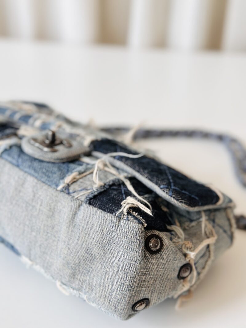 Rare Chanel denim single flap bag - Image 7