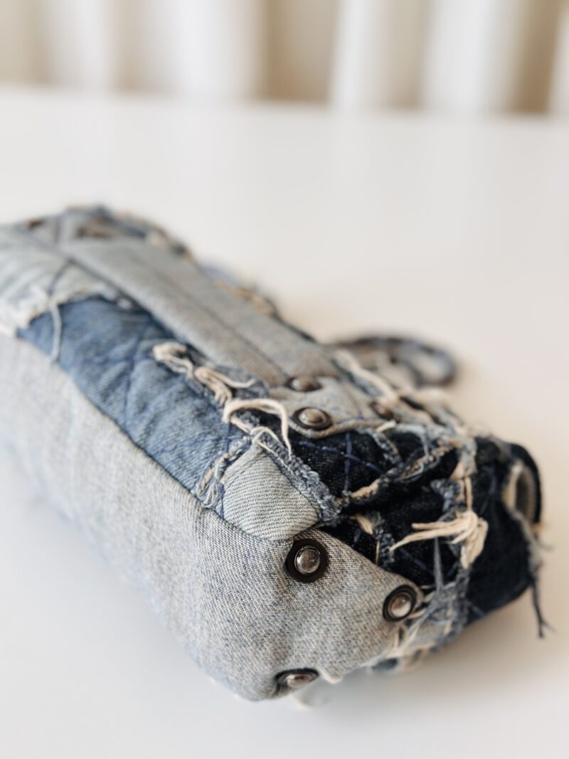 Rare Chanel denim single flap bag - Image 9