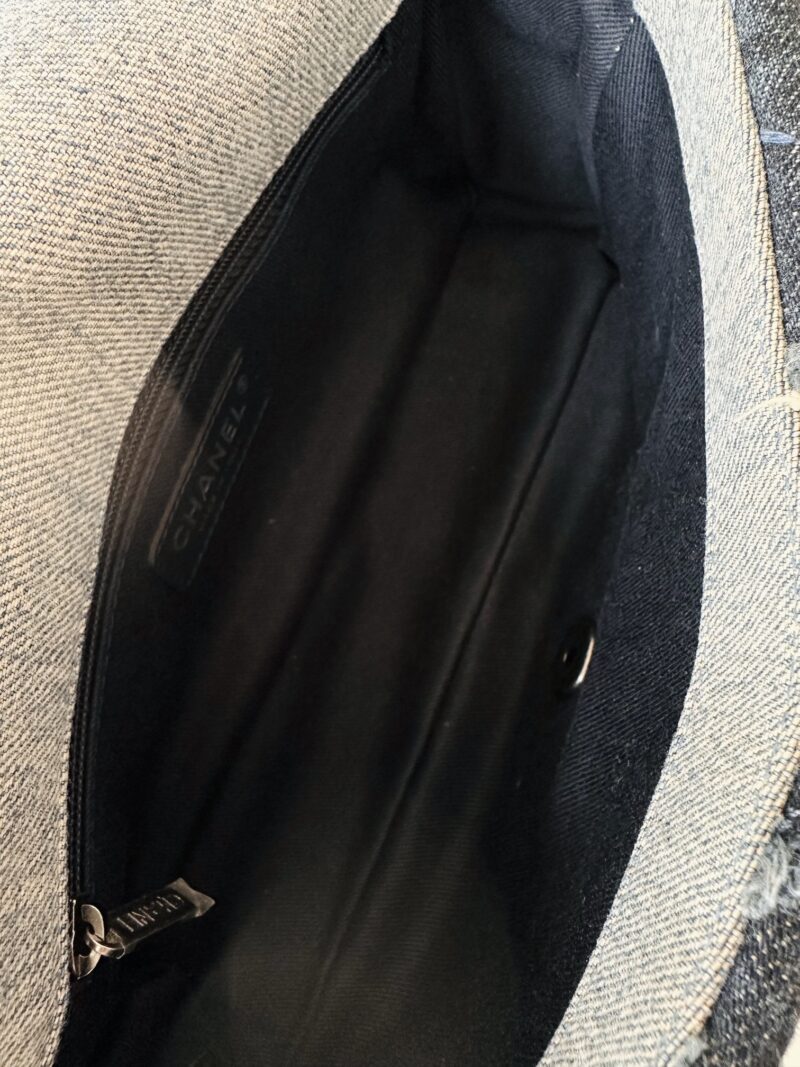 Rare Chanel denim single flap bag - Image 10