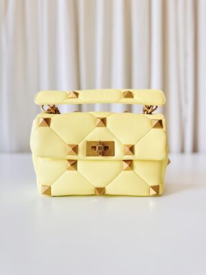 Valentino yellow Stud Roman bag