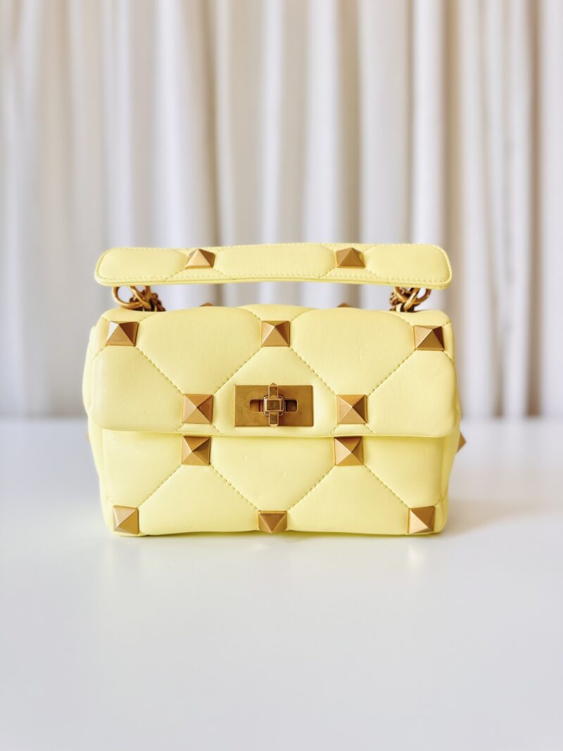 Valentino yellow Stud Roman bag