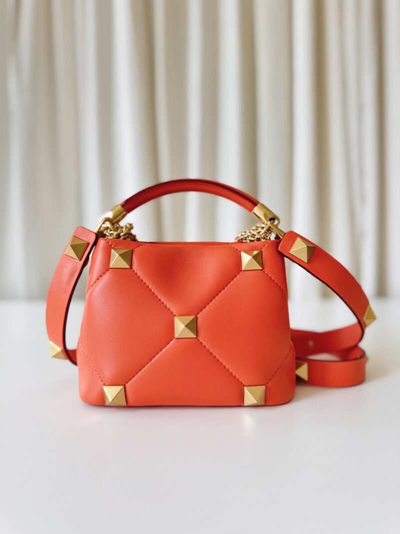 Valentino orange small Roman stud bag - Image 4
