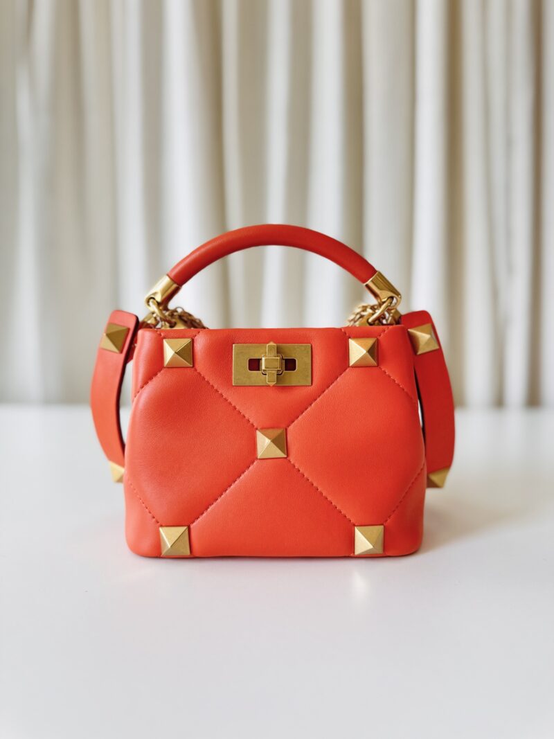 Valentino orange small Roman stud bag