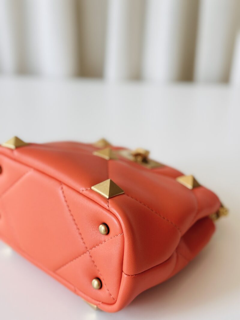 Valentino orange small Roman stud bag - Image 7