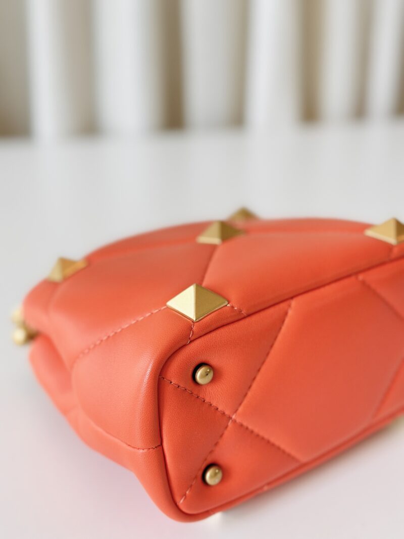 Valentino orange small Roman stud bag - Image 8