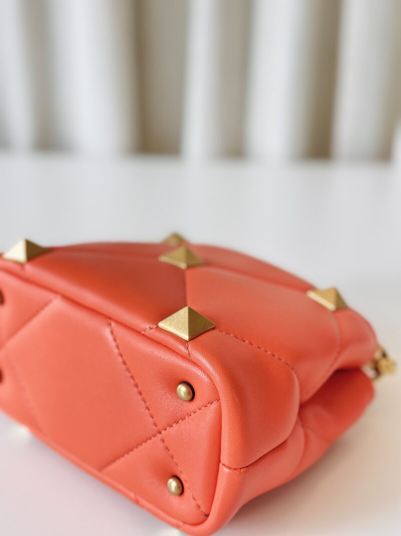 Valentino orange small Roman stud bag - Image 9