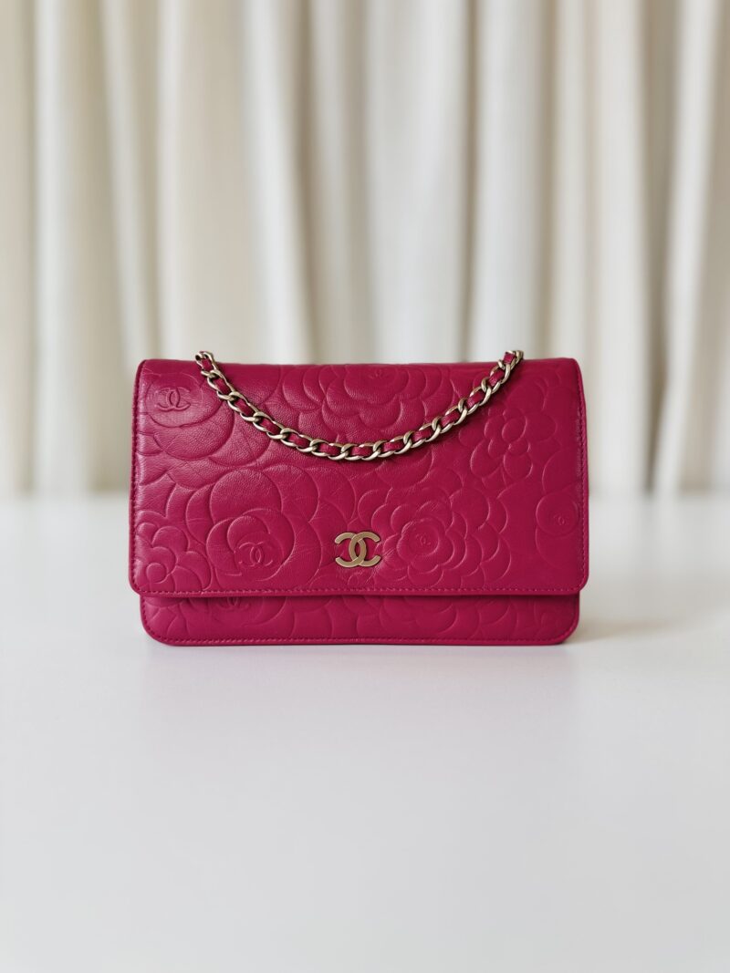 Chanel camellia wallet on chain