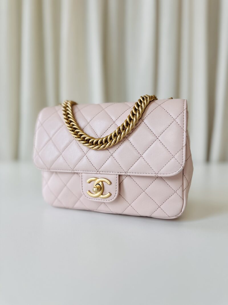 Chanel single flap bag pink - Image 2