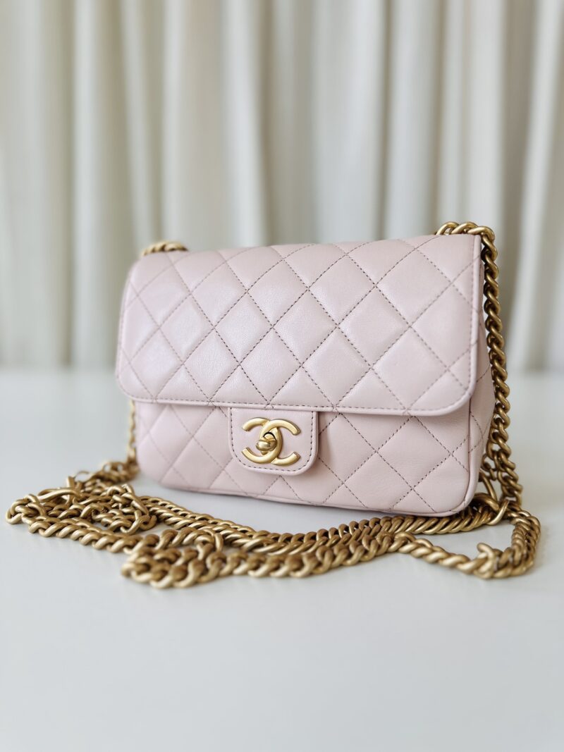 Chanel single flap bag pink - Image 3